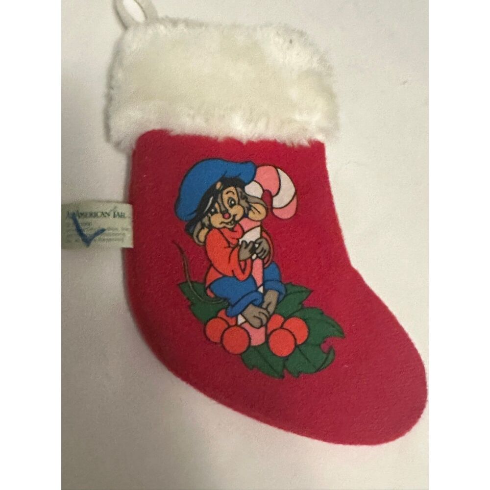 Vintage 1980s An American Tale Feivel Mini Christmas Stocking McDonalds 1986
